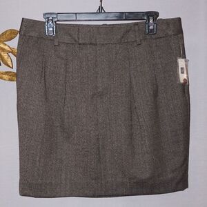 GAP Wool Brown Tweed Mini Skirt Women's Size 8 NWT